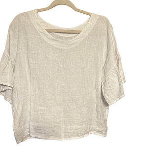 Viola Borghi linen  ruffle  Sleeve top